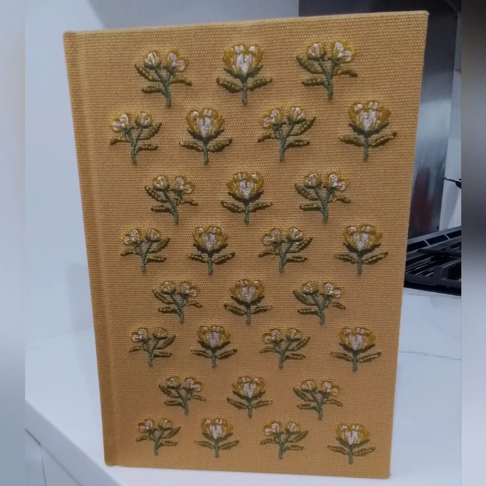 Punch Studios Floral Embroidered Yellow Hardcover Jounal